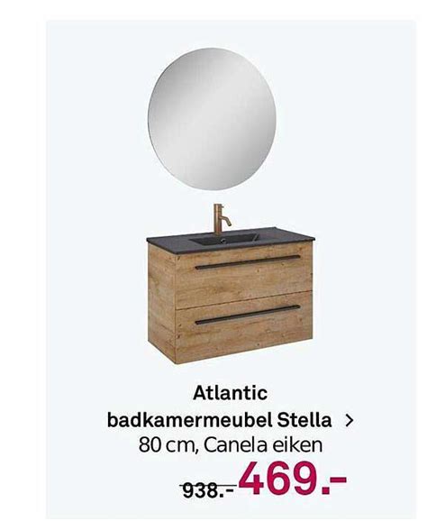 Atlantic Badkamermeubel Stella 80 Cm Canela Eiken Aanbieding Bij