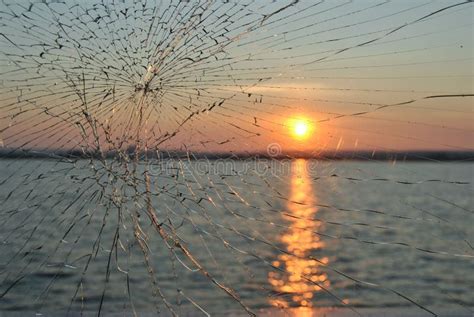 Sunset in River Throw the Broken Glass Stock Image - Image of dreams, interesting: 146655389