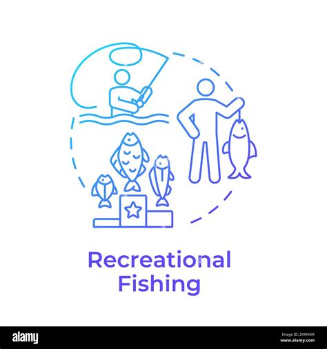 Recreational Fishing Blue Gradient Concept Icon Stock Vector Image