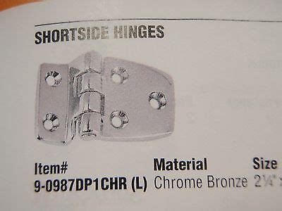 HINGE SHORTSIDE CHROME BRONZE HINGES PAIR 0987DP1CHR PERKO MARINE BOAT