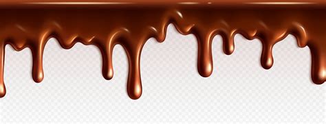 Realistic Dripping Chocolate Texture Vector Border Vector Art