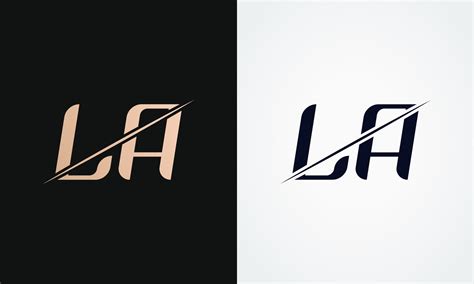 La Letter Logo Design Vector Template Gold And Black Letter La Logo