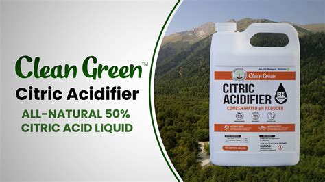 Clean Green Citric Acidifier 1 Gallon Concentrated Liquid Citric Acid Solution Ph Down For