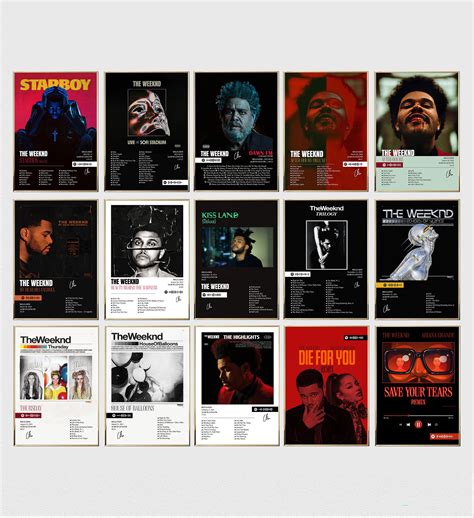 The Weeknd All Album Poster Set of 15 the Weeknd Album Cover - Etsy in ...