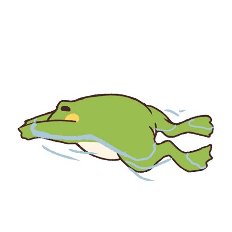 Animated Illustration of a Frog Doing Breaststroke | UGOKAWA