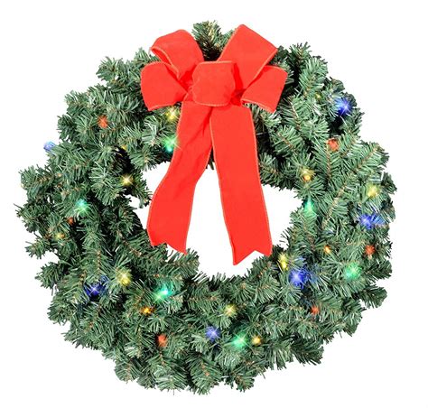 Ger 24 Inch Balsam Pine Christmas Wreath With 180 Tips And 36 Multi