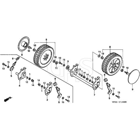 Honda HRD536 HXE MZBL 8000001 8099999 Front Wheel Diagram GHS