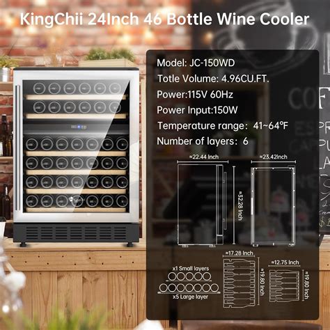 Kingchii Refrigerador De Vino De Doble Zona De Pulgadas Con