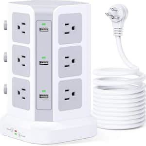 Lukyamzn 6 5 Ft Heavy Duty Extension Cord 15 Outlet Power Strip Tower