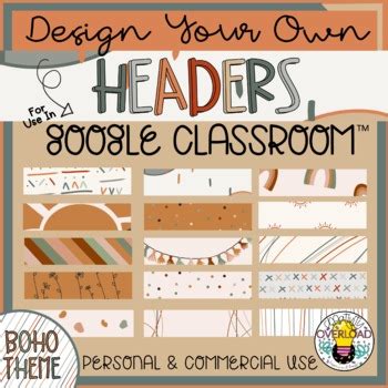 Editable BOHO Style Google Classroom & Google Form Headers | Banners