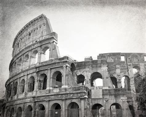 Colosseum Rome Photography Black And White Print Rome Wall Etsy