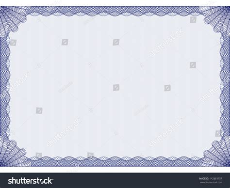 Blue Certificate Template Stock Vector Illustration 142863757 ...