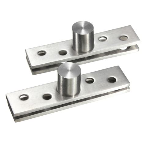 2pcs 360 Degree Door Pivot Hinge Hardware Silver 74mm Length