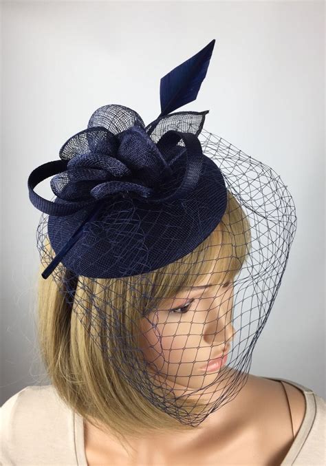 Navy Blue Fascinator Fascinator Hats Wedding Wedding Hats Pink Wedding Headpiece