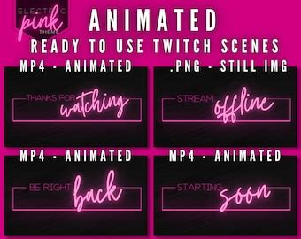 Animated Neon Red Twitch Streaming Scenes Screen Pack Etsy