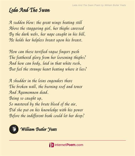 Leda And The Swan A Poem By William Butler Yeats