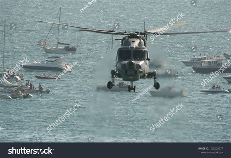 Royal Navy Helicopter Performing Bournemouth Airshow Stock Photo