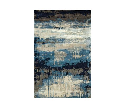 Buy Genesis Blue Abstract Hand Tufted Living Room And Bedroom Rug 5X8