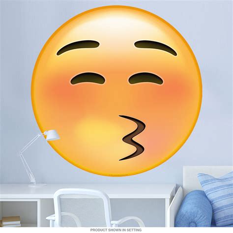 Emoji Kissy Face Squinty Eyes Wall Decal Retro Planet