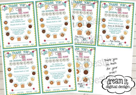 Girl Scout Cookie Delivery Tags and Sorry I Missed You Tags - Etsy