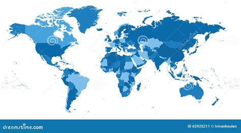 Highly Detailed Political World Map Stock Vector Illustration Of