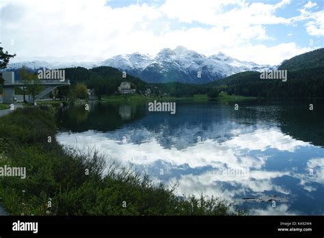 St Moritzersee St Moritz Switzerland Stock Photo Alamy