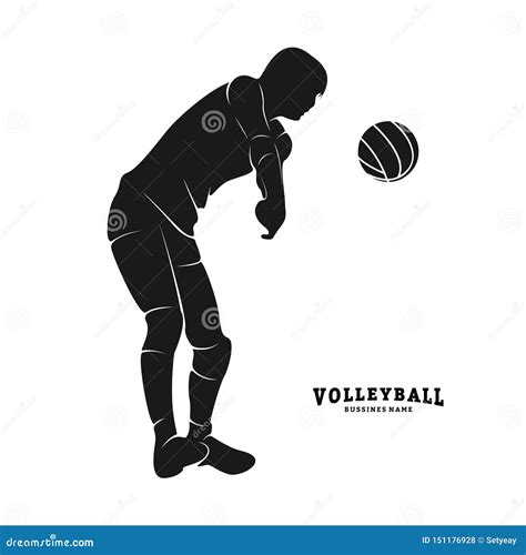 Vector Del Jugador De Voleibol Silueta Del Jugador De Voleibol