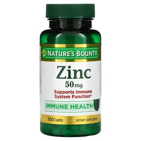 Zinco Gluconato De Zinco 50mg Nature S Bounty 100 Tablets Importado