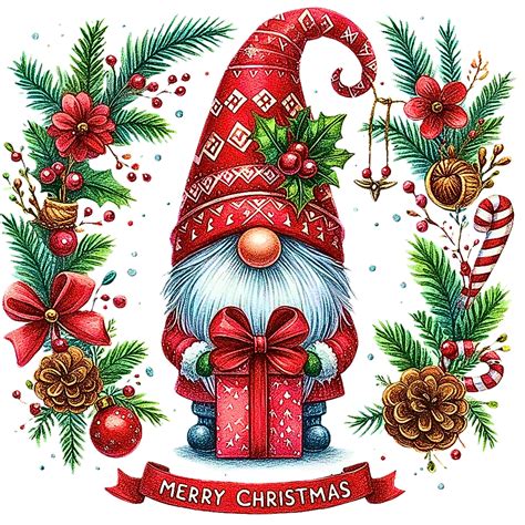 Christmas Gnomes Png Festive Holiday Gnome Clipart Cute Winter