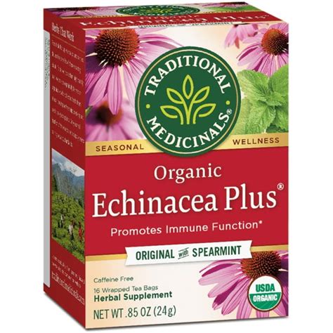 Traditional Medicinals Tea Organic Echinacea Plus Tea Bags 16 Count