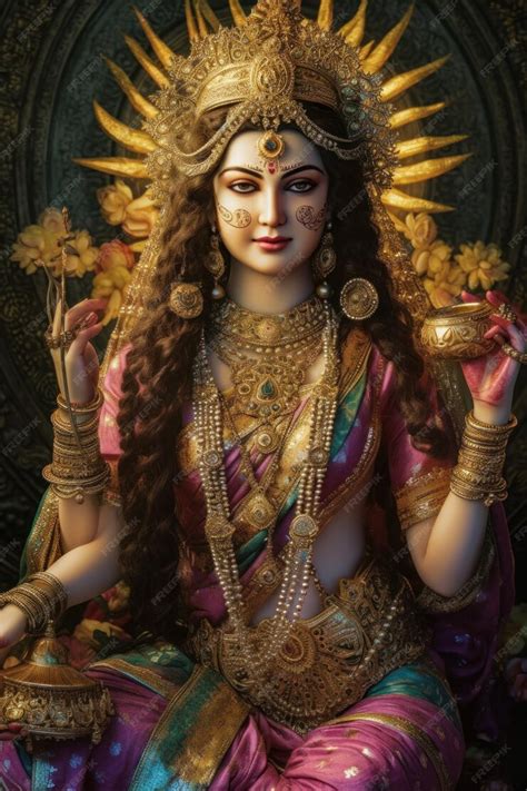 Premium Photo | Statue of hindu goddess sati generative AI