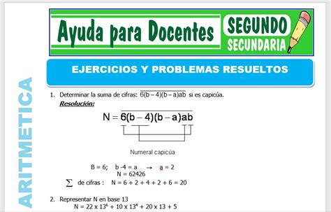 Ejercicios Y Problemas Resueltos Para Segundo De Secundaria Ayuda