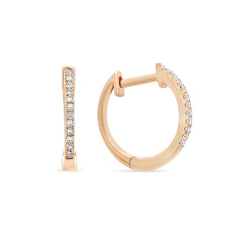 K Rose Gold Diamond Small Huggie Hoop Earrings Borsheims