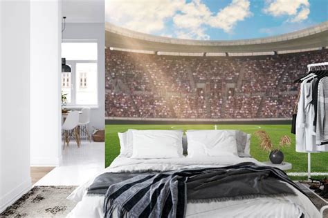 Voetbalstadion Middellijn Behang Fotobehangkoning Nl