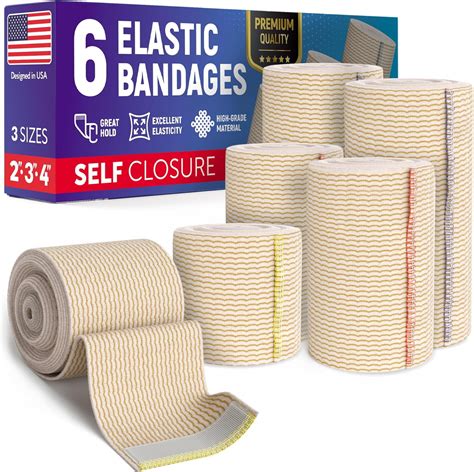 "Mighty-X Premium Elastic Bandage Wrap - Reusable Health Support Wraps, 6 pk (2x2”, 2x3"", 2x4 ...