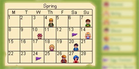 Stardew Valley Birthday Calendar - Lacie Britney