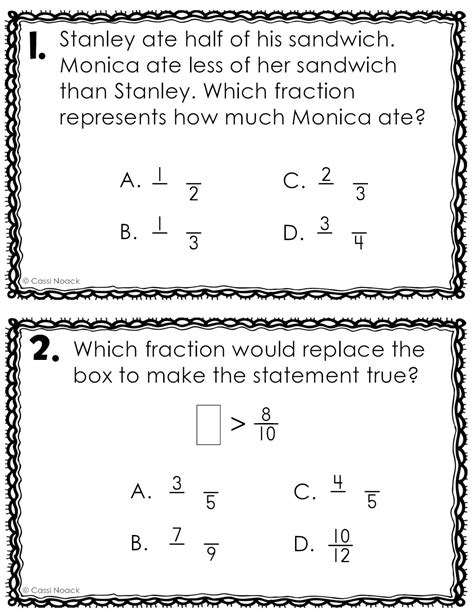 Comparing Fractions Task Cards Minds In Bloom Unlimited