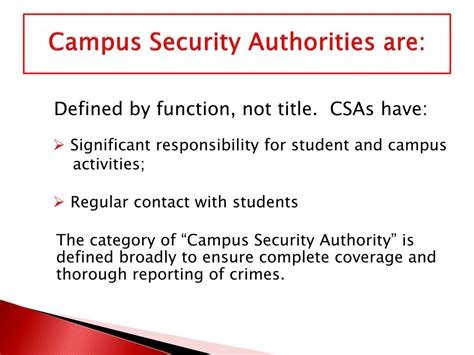 Ppt What You Need To Know If You Are A Campus Security Authority At