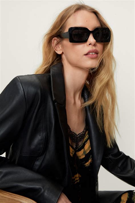 Chunky Rectangle Coloured Lens Sunglasses Nasty Gal