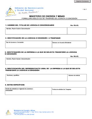 Fillable Online Imprimir Formulario 1 De 2 MINISTERIO DE ENERGA Y MINAS