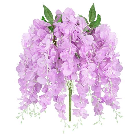 Living Luxury 30 In Lavender Artificial Wisteria Flower Stem Hanging Spray Bush Set Of 2