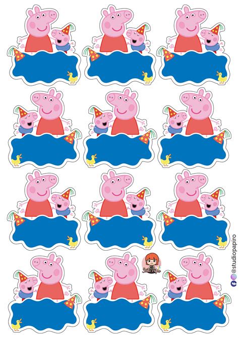 Tags Peppa Pig e George para Imprimir Peppa pig feliz cumpleaños