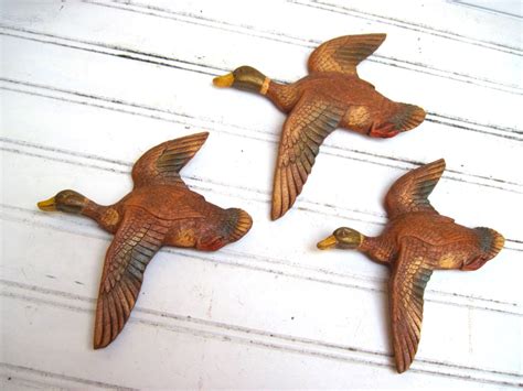 Vintage Mallard Duck Wall Plaques Wall Art Flying By Southcentric