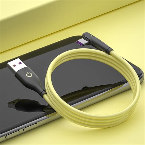 Dwjxmg Usbc Liquid Silicone Lshaped Data 24a L Shaped Fast Charging 1 Meter Type C Cord C Port