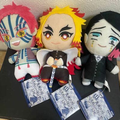 Demon Slayer Kimetsu No Yaiba Rengoku Akaza Enmu Plush Doll Mascot Set