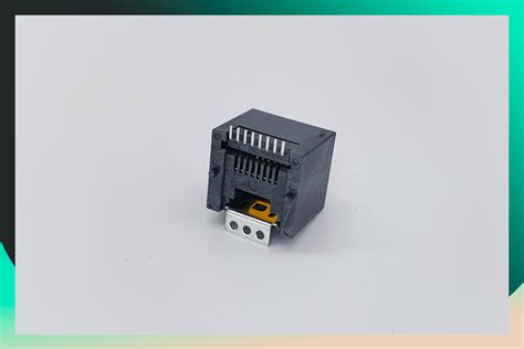 Small RJ45 Modular Jack Vertical Shielded SMT With Solder Tab 8P8C Top