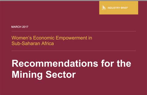 Mining Industry Brief Womens Economic Empowerment In Sub Saharan