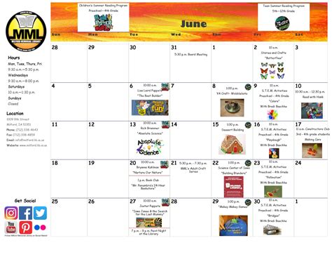 Calendar of Events - Milford Memorial Library