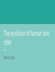 The Evolution Of Human Skin Color And UV Light Variation Course Hero