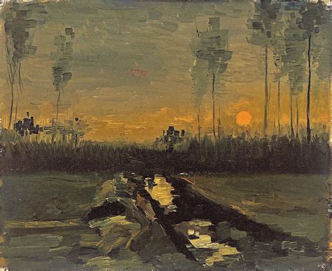 Landscape At Dusk Painting By Vincent Van Gogh